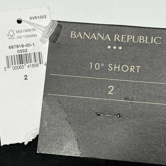 NWT BANANA REPUBLIC 10" Bermuda Chino Shorts Sz 2 Black #667919 - Picture 3 of 5